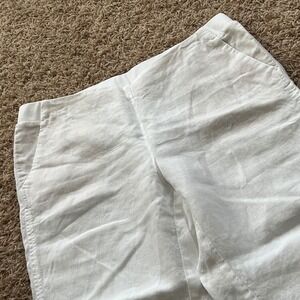 J Jill Love Linen Petite White Cropped Pants Women's M